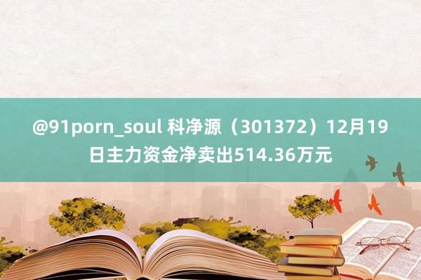 @91porn_soul 科净源（301372）12月19日主力资金净卖出514.36万元