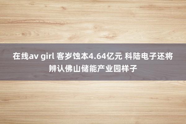 在线av girl 客岁蚀本4.64亿元 科陆电子还将辨认佛山储能产业园样子